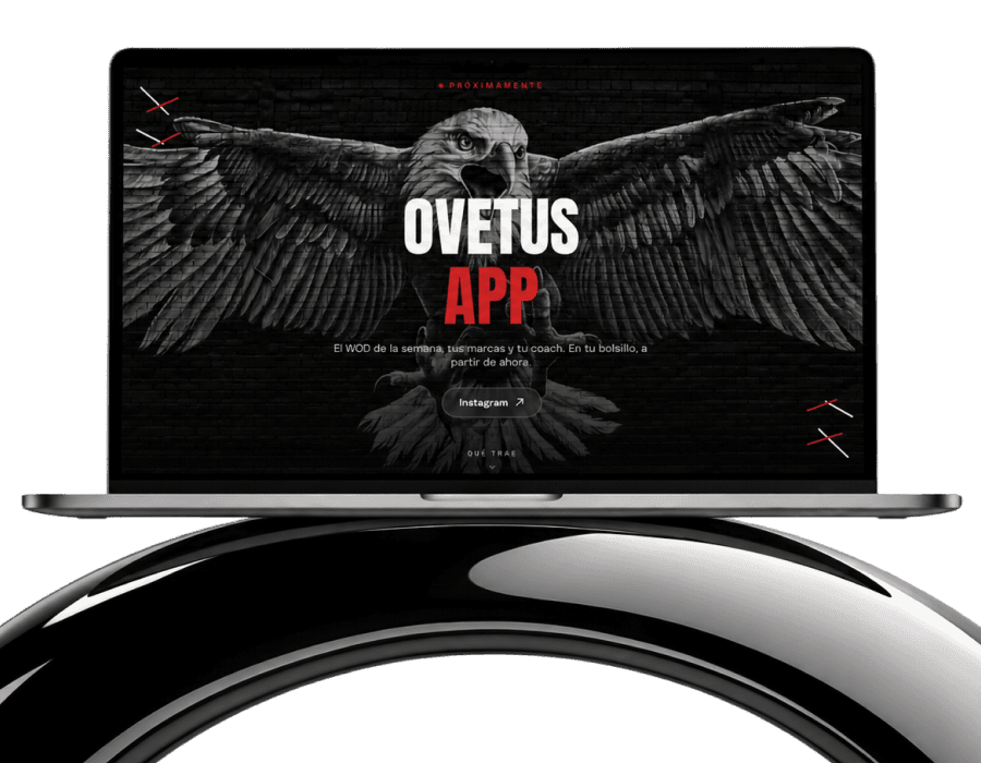 Un portátil mostrando la app de Ovetus, desarrollada por Netneo